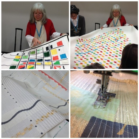 I was fortunate to get into a class with Japanese artist Yoshiko Jinzenji - quilting with sheer fabrics