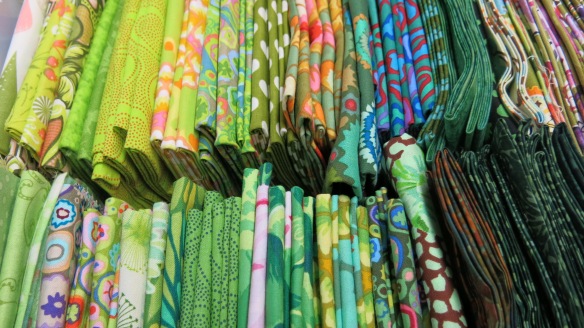 It's easy to see that green is my favorite color judging by the number of green fabrics I have in my stash.